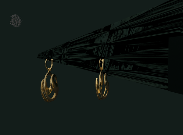 Gold Andromeda Nebula Earrings