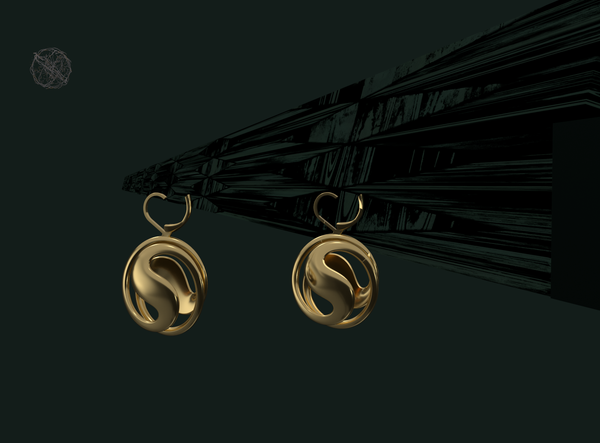 Gold Andromeda Nebula Earrings
