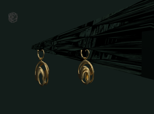 Gold Andromeda Nebula Earrings
