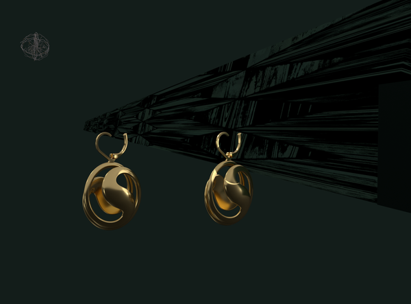 Gold Andromeda Nebula Earrings