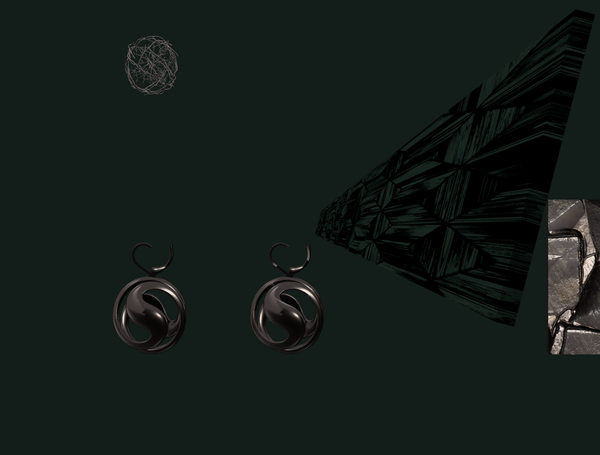 Evening Wear Andromeda Nebula Earrings in dark Titanium