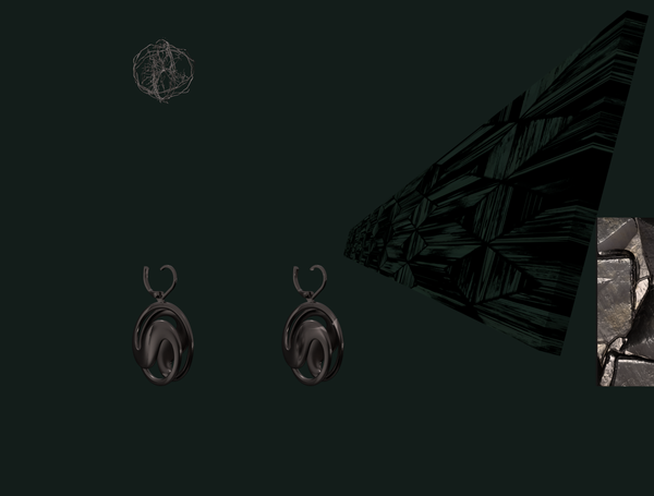 Evening Wear Andromeda Nebula Earrings in dark Titanium