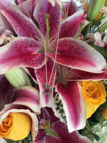 Lamed Bet Heart Pendant Necklace (Sterling Silver)