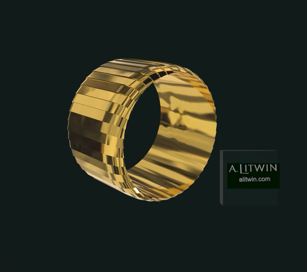 A Bangle in Rose Gold and a Bangle in Yellow Gold