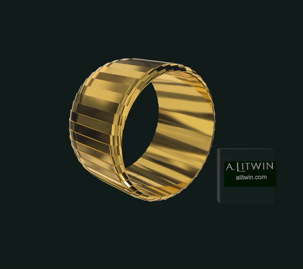 A Bangle in Rose Gold and a Bangle in Yellow Gold