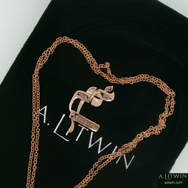 Lamed Bet Pendant  Rose Gold 18k