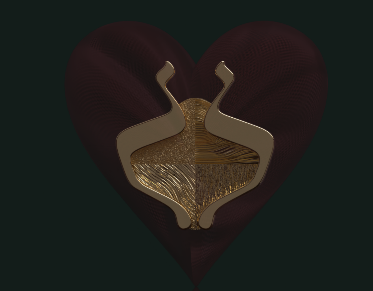 Lamed Lamed 18K Yellow Gold Pendant