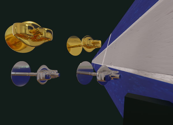 Gold & Silver Lamed Lamed Stud Earrings