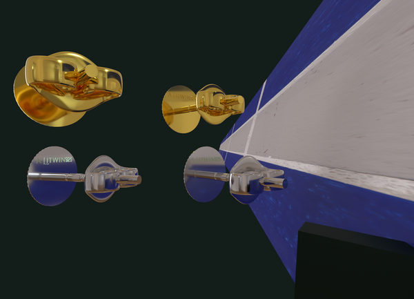 Gold & Silver Lamed Lamed Stud Earrings