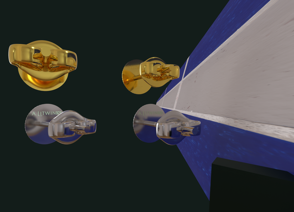 Gold & Silver Lamed Lamed Stud Earrings