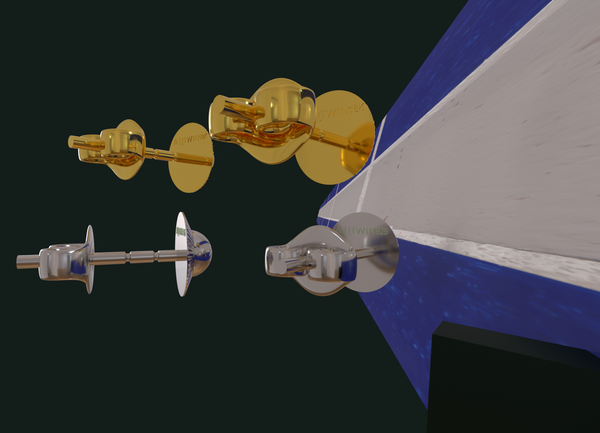 Gold & Silver Lamed Lamed Stud Earrings