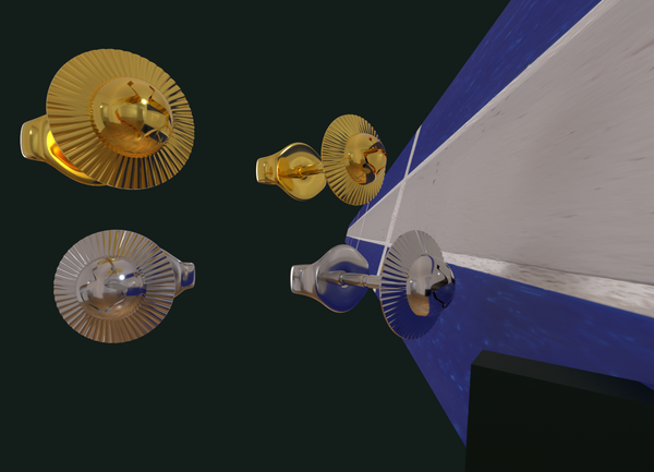 Gold & Silver Lamed Lamed Stud Earrings