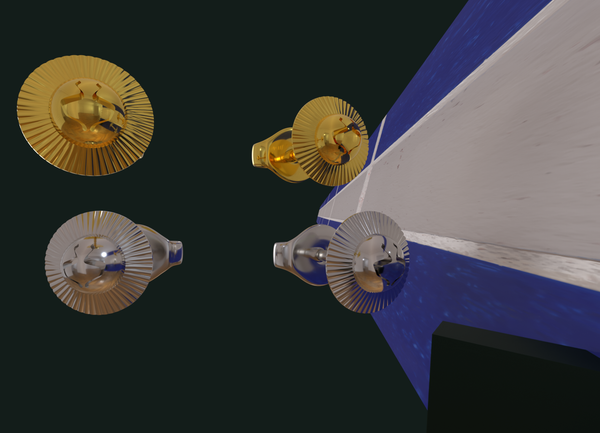 Gold & Silver Lamed Lamed Stud Earrings