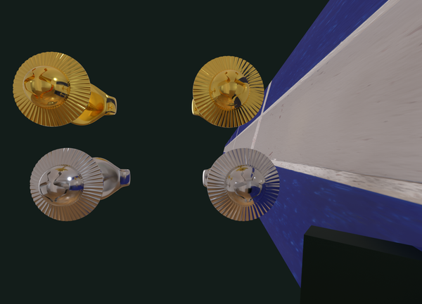 Gold & Silver Lamed Lamed Stud Earrings
