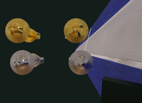 Gold & Silver Lamed Lamed Stud Earrings