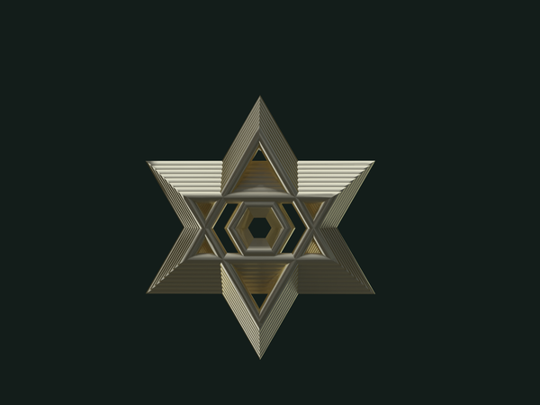 Star of David Pendant in Yellow Gold