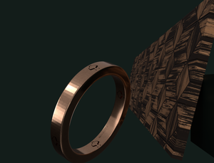Lamed Lamed Bangle Heart Pendant in Rose Gold 