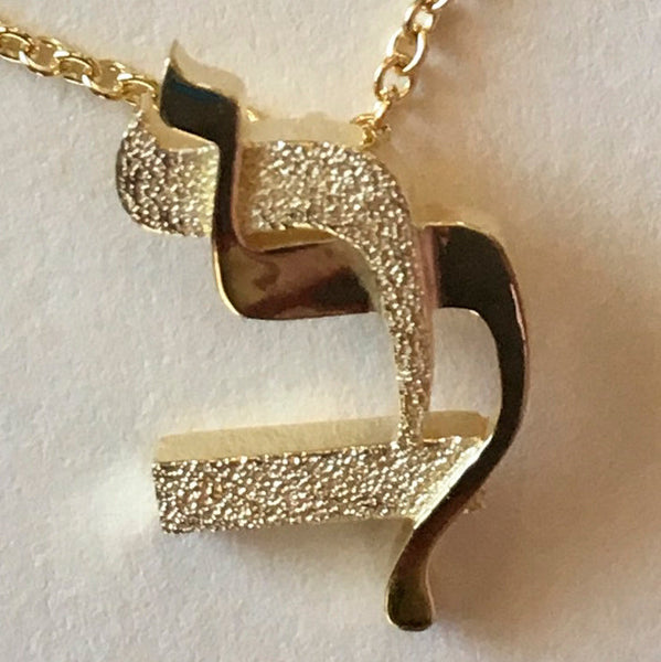 Lamed Bet pendant 14K YG