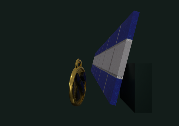Aleph Bet Pendant  [Yellow Gold and Onyx]
